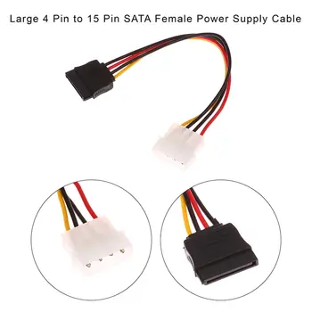 1 шт. Большой 4-15-контактный разъем SATA, женский кабель питания, адаптер интерфейса жесткого диска, удлинитель