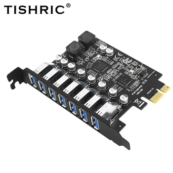 TISHRIC PCIE От 1 до 7 USB Интерфейсная карта расширения Слот Pci Express от 1 до 16 USB 3.0 Множитель для майнинга майнеров