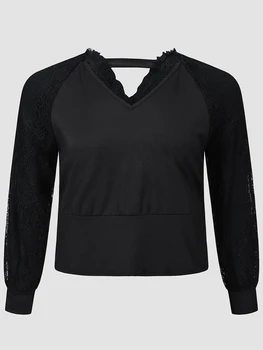 Женские офисные футболки Finjani, Женская одежда Больших размеров, блузки с сеткой сзади